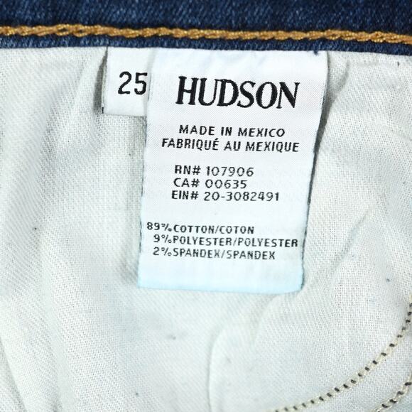 Hudson Krista Ankle S. Skinny W/ Raw Hem Denim Jeans Size 25 - Picture 7 of 7